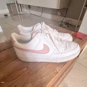 White with Loght Pink Nike check; Nike air max